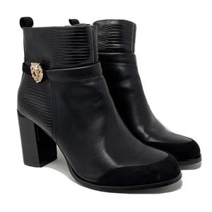 River Island Women's Wide Fit Heeled Ankle Boots CD4 Black Size US:10 UK:8